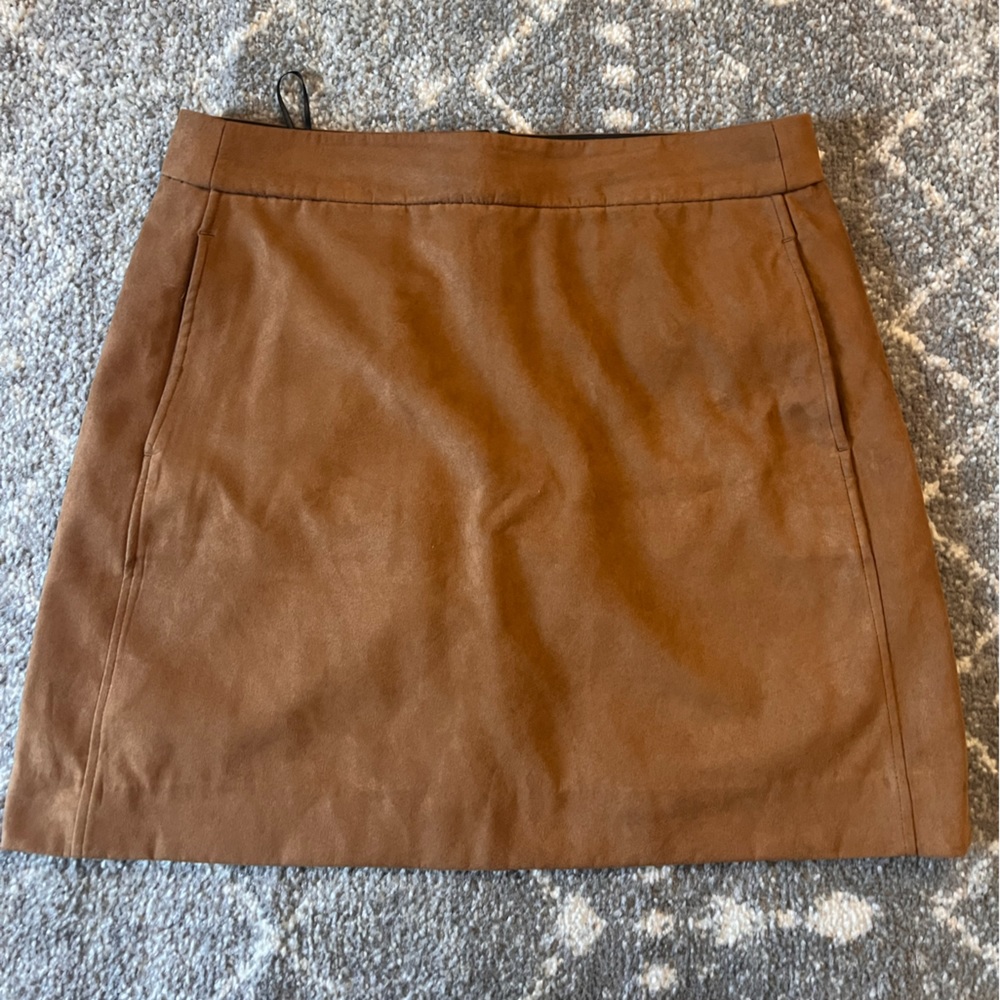 EUC FAUX SUEDE JCREW MINI SKIRT Sz14 fits like 12!